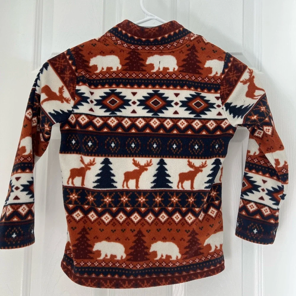 The Children's Place Brown and Cream Fleece Pullover